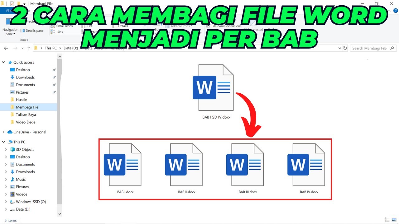 Cara Membagi File Word Menjadi Beberapa Bagian File | Per BAB atau Per Halaman Tertentu