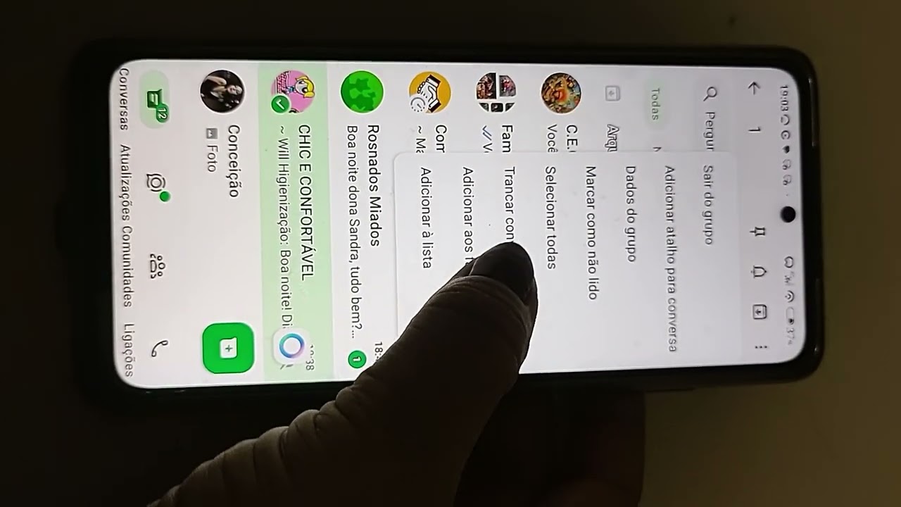 Como trocar senha de conversas trancada