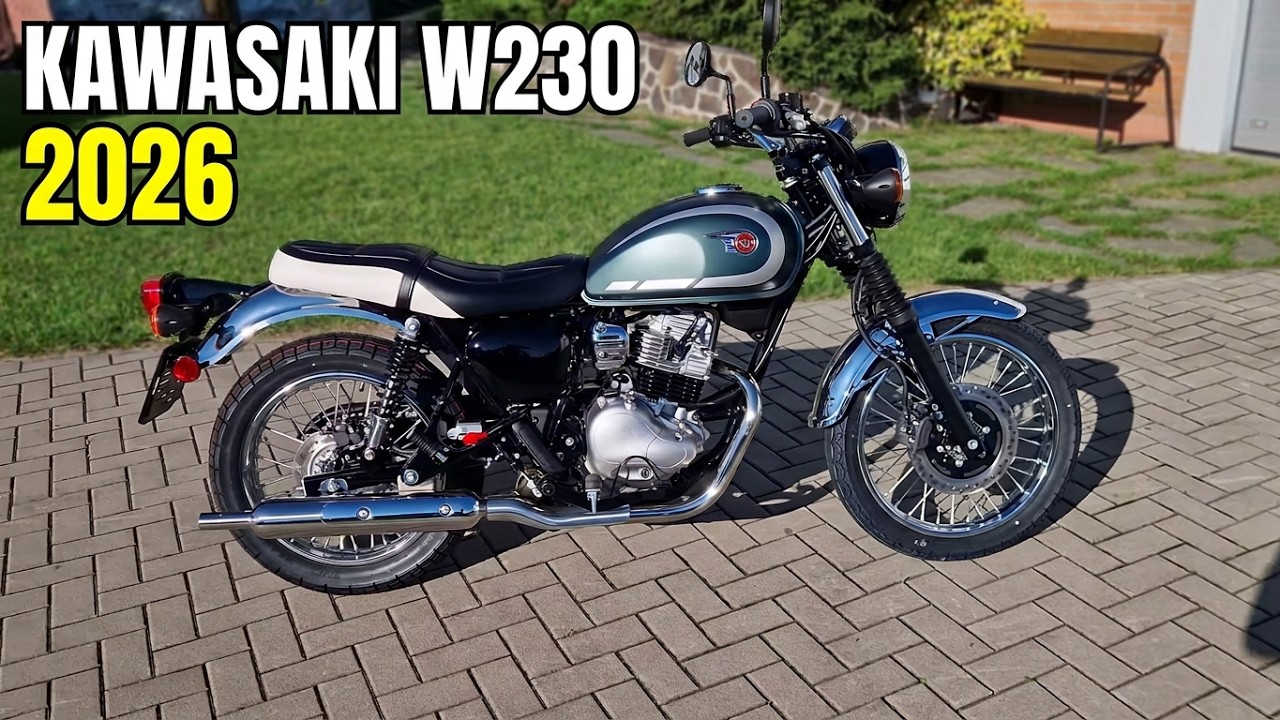 Kawasaki W230 Metallic Matte Dark Green MY2026 4K