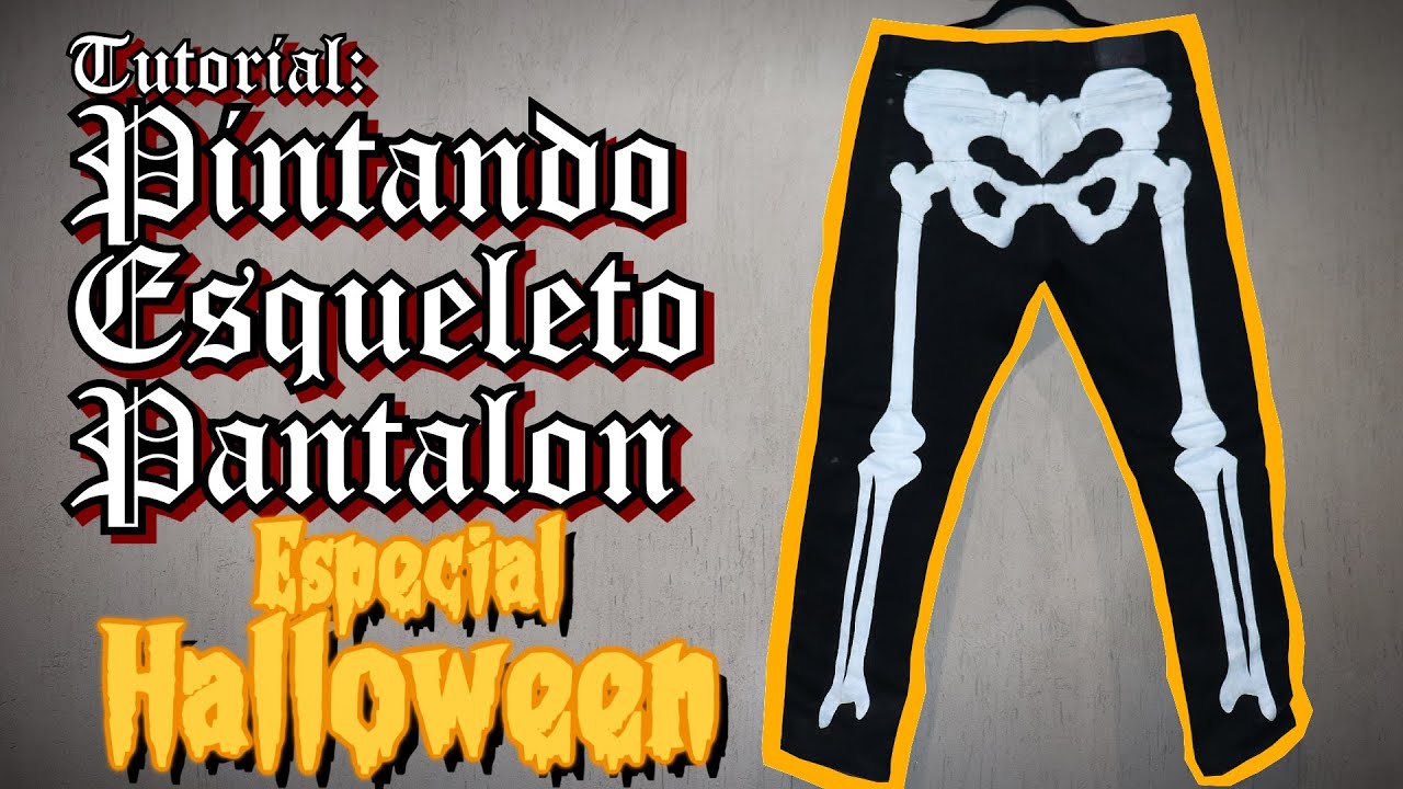 Pintando ESQUELETO en PANTALON 🎃 HALLOWEEN - Mosh Moshan