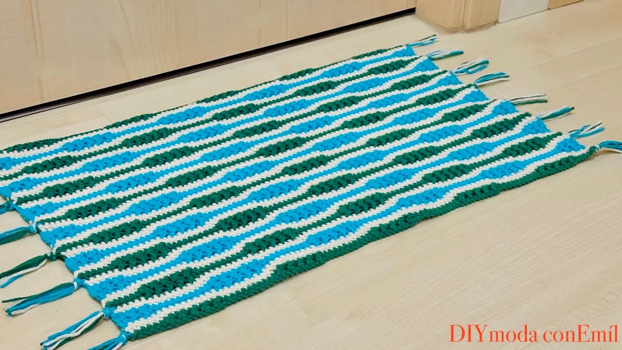 Patrón Para Tejer Manta o Alfombra a Crochet Fácil Tutorial Paso a Paso