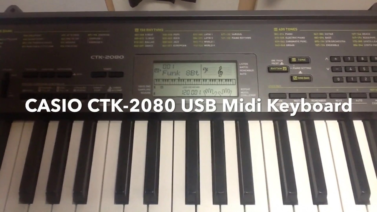 CASIO CTK-2080 USB Midi Music Keyboard - 61 Key Piano