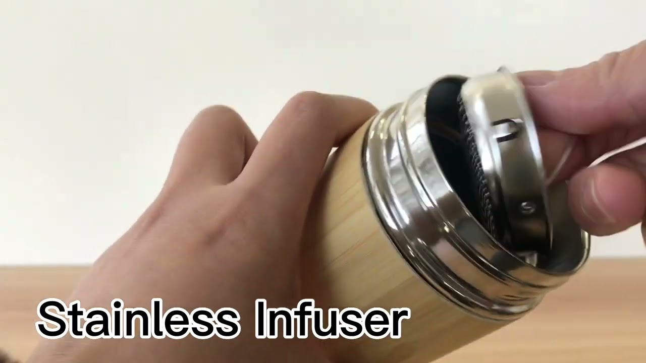 ECO Friendly Bamboo Tumbler - Tea Infuser and Strainer | Water Coffee and Tea Bottle