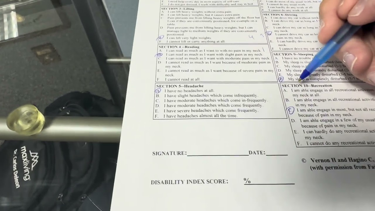 Oswestry & Neck disability Forms
