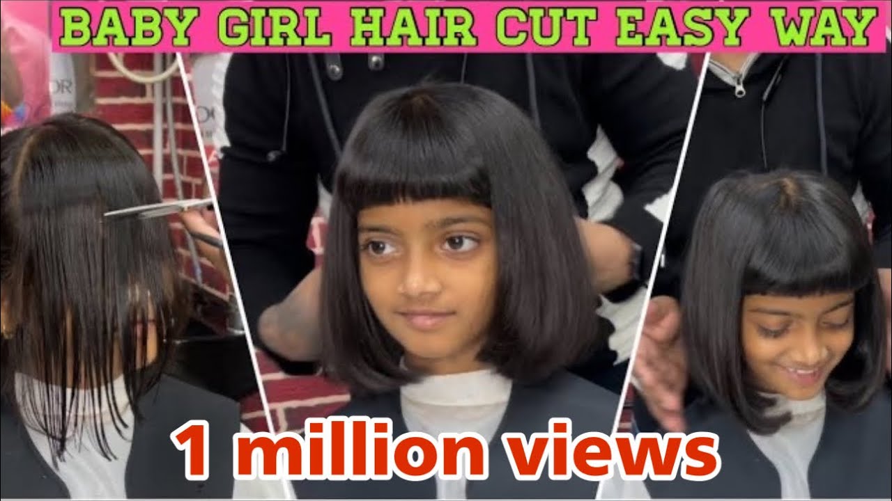 How to Cut Baby Girl Hair cut/easy way/step by step/apple hair cut/at home/for beginners/In Hindi
