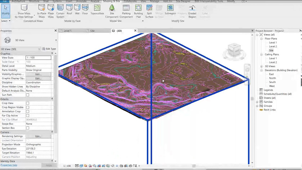 Revit Site Plan using AutoCAD Survey Files