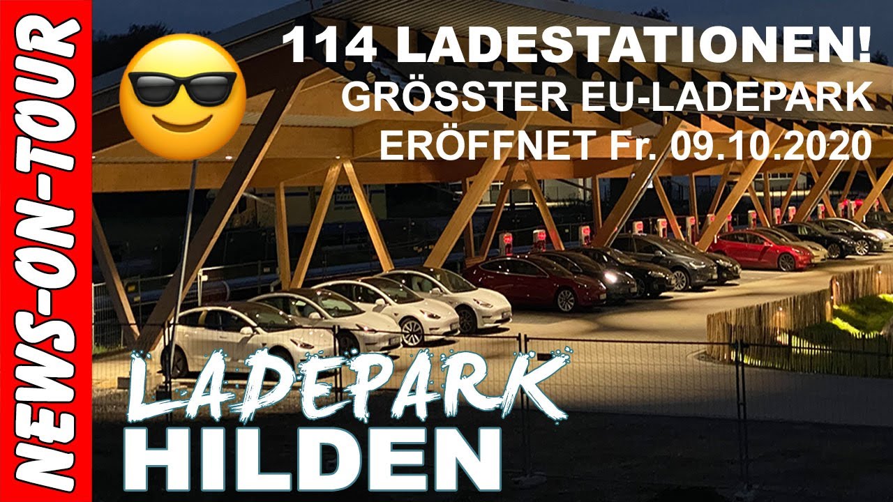 Seed&Greet Ladepark Hilden er&ouml;ffnet! Tesla Supercharger Hilden mit 20x (V3/V2) + 8xFastNed HPC aktiv