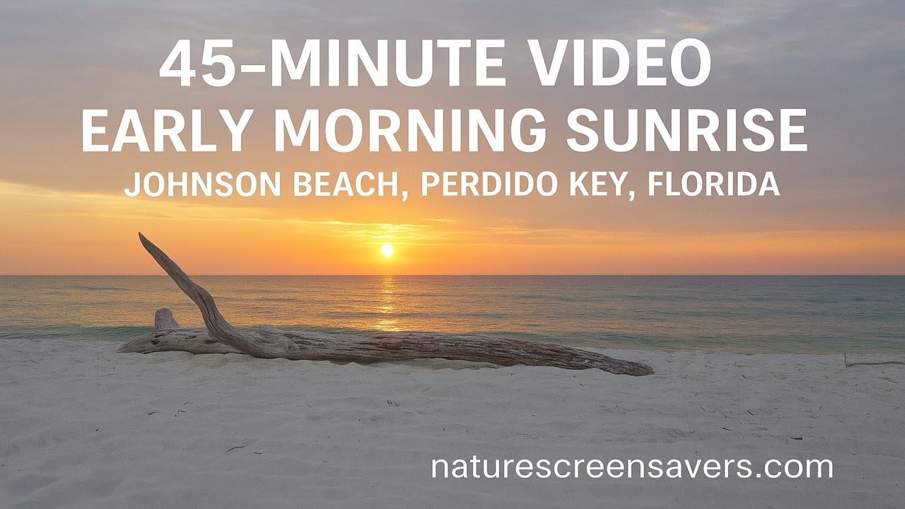 🌅 45 Minutes of Ocean Sunrise at Johnson Beach, Perdido Key Florida | Relaxing Early Morning Waves
