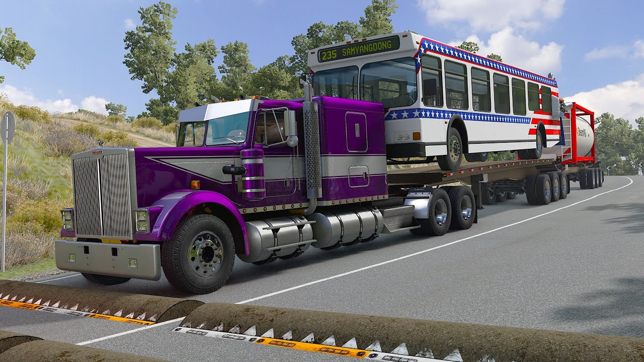 Trucks vs Speed Bumps #69 | BeamNG Drive | TruckBumps