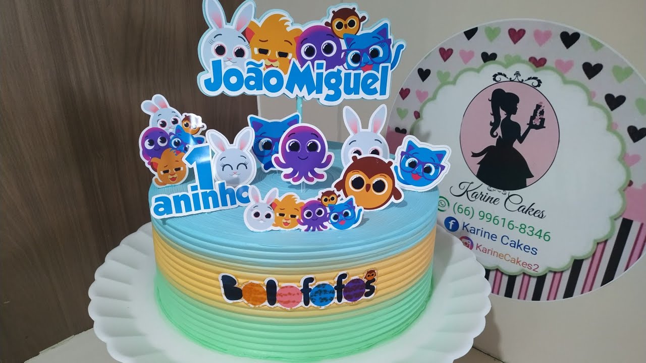 Bolo no Tema Bolofofos | Espátula de textura |  decoração simples com chantilly | Karine Cakes