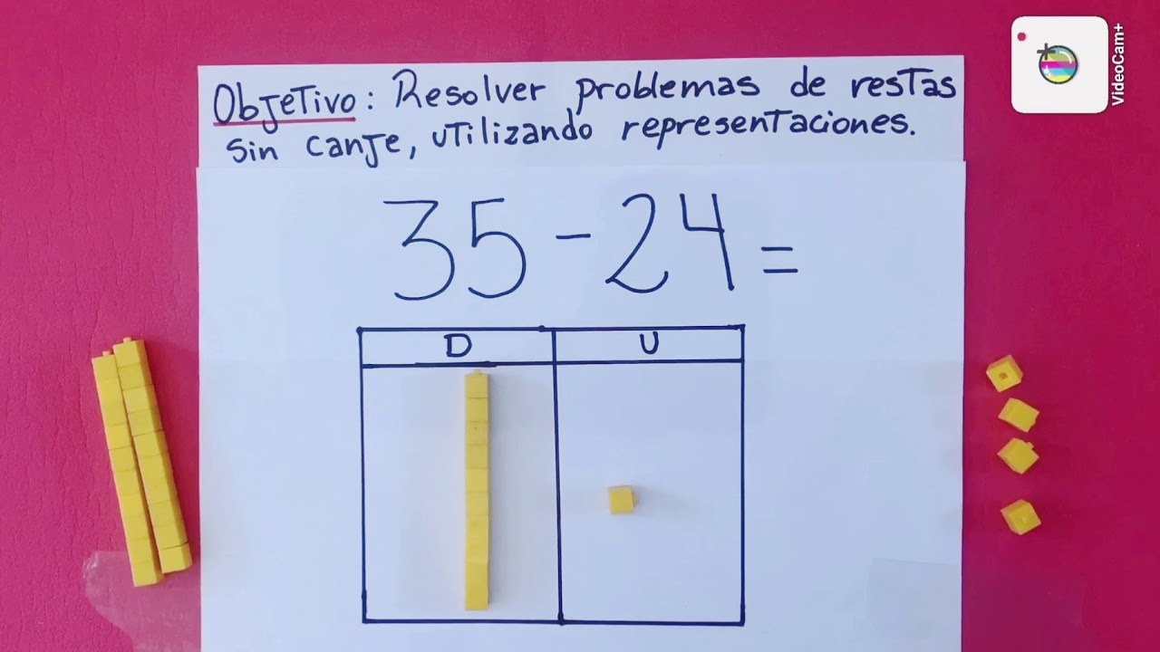 2&deg; JFS Matem&aacute;ticas. Resolver restas sin canje, utilizando representaciones