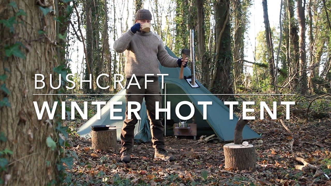 SOLO WINTER HOT TENT - BUSHCRAFT - STEAK, SAUSAGES - WILDLIFE, DEER, OWL, FOX - ALONE IN THE WOODS.