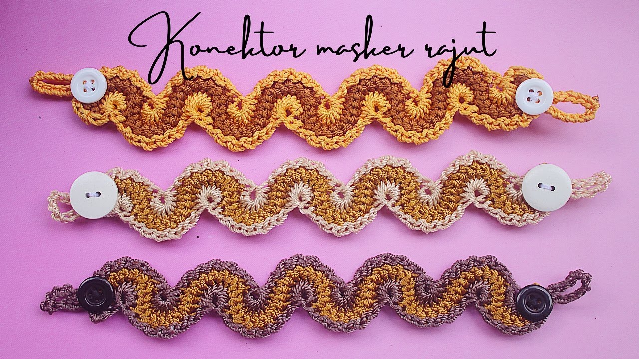 konektor masker rajut|| motif sangat cantik