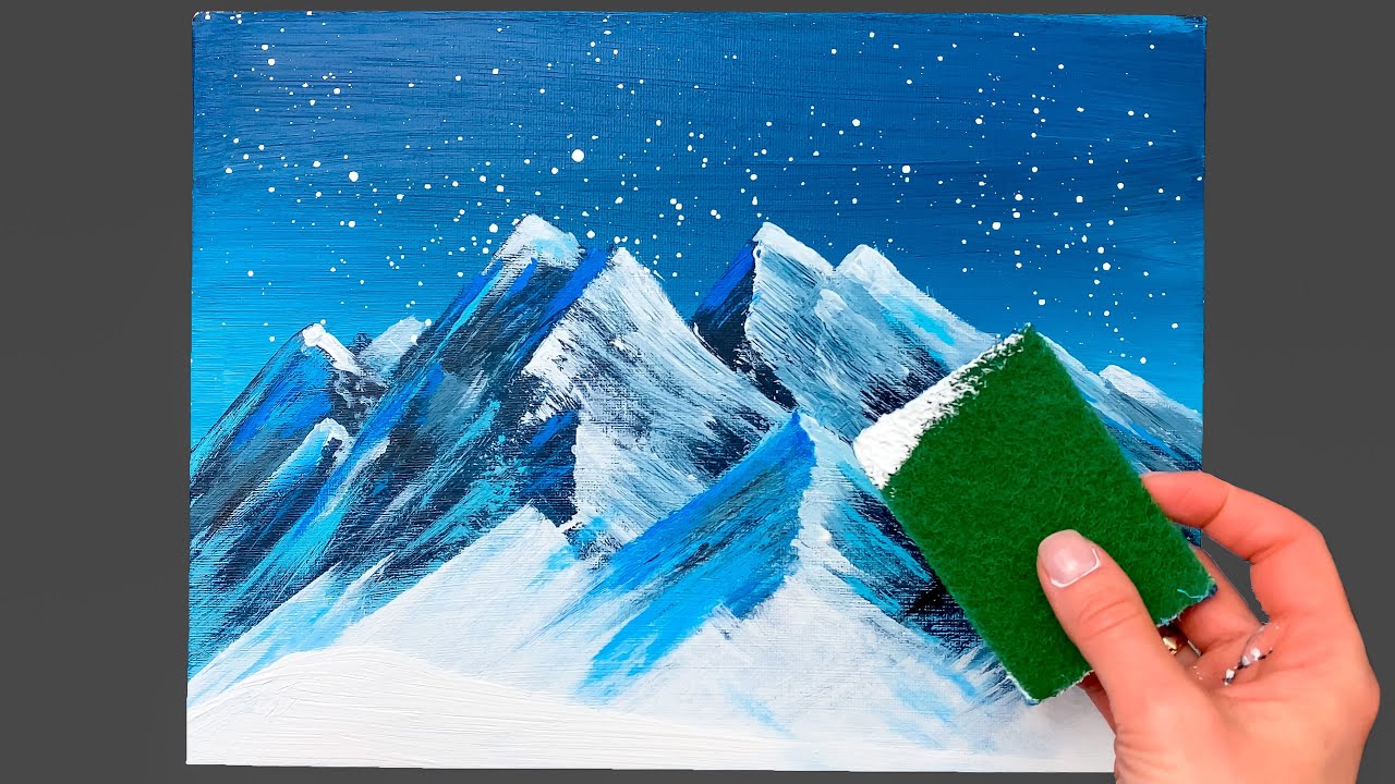 Pintar montañas con acrílico / Técnica de pintura acrílica fácil