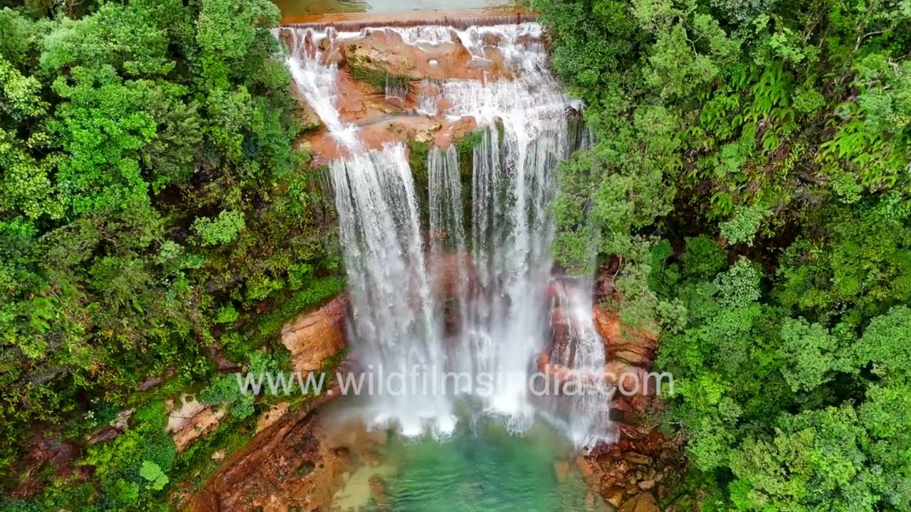 Moopun Waterfalls in the stunning East Jaintia hills of Meghalaya, during monsoon profusion