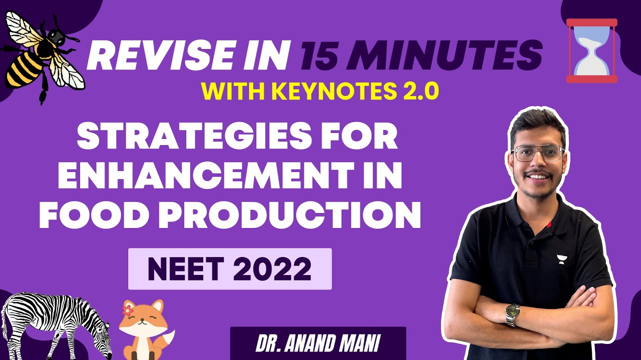 Strategies For Enhancement In Food Production | Revise In 15 Minutes | NEET 2024 | Dr. Anand Mani