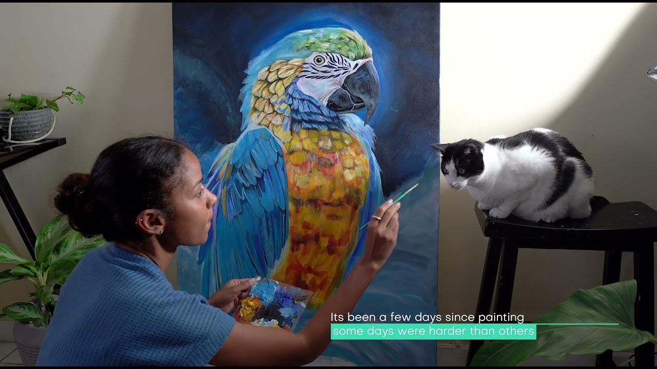 The Painting that Started my Art Journey - Painting of Parrot Macaw