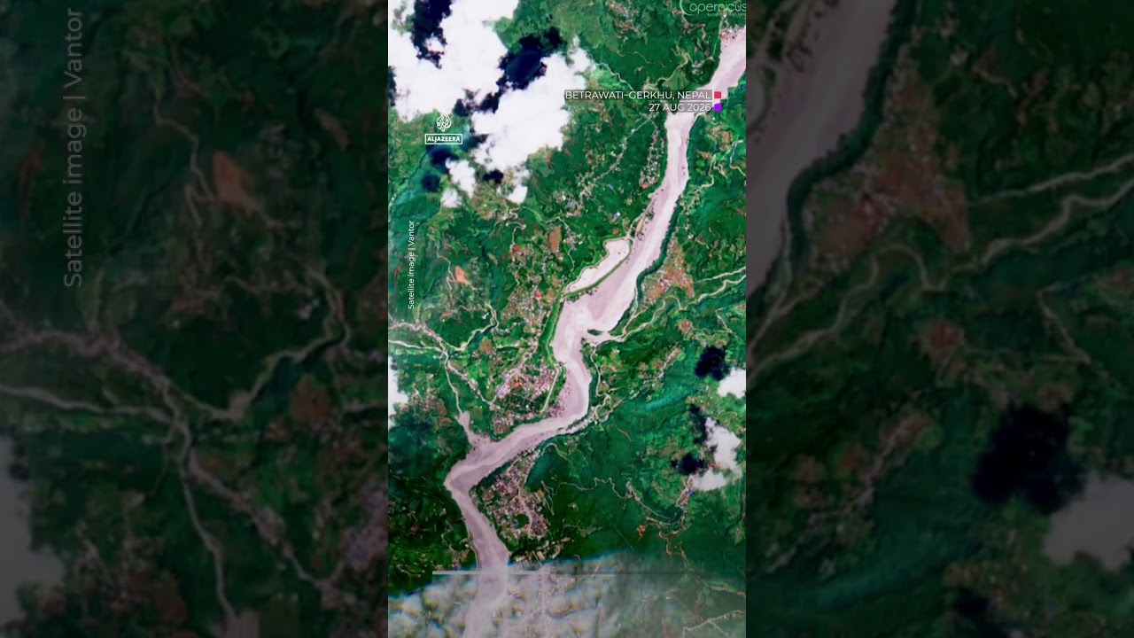Before and after images show catastrophic impact of Nepal flash floods
