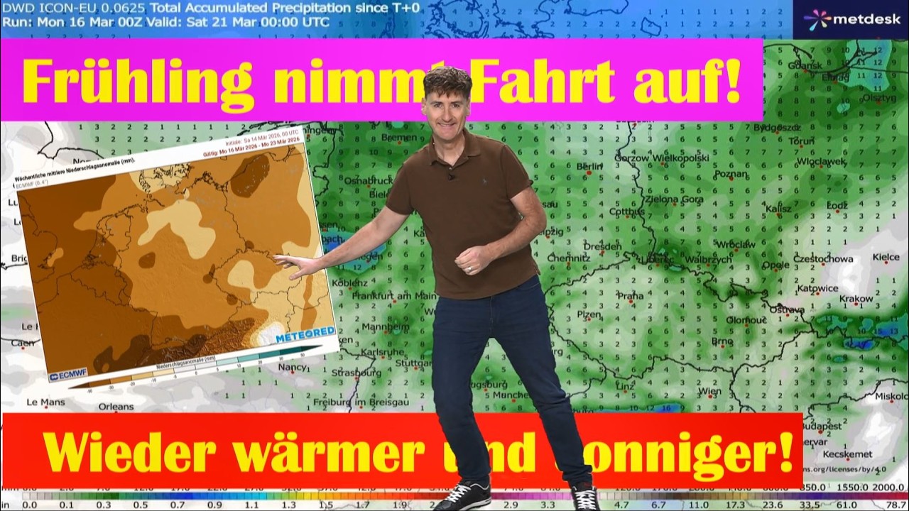 Das sonnige und warme Frühlingswetter kommt zurück! Im Verlauf der Woche wieder wärmer und schöner!