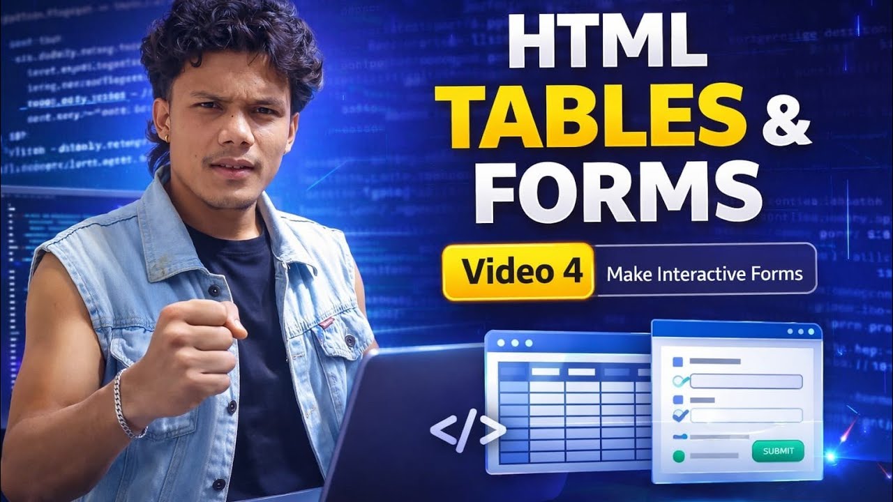 HTML Full Course in Nepali | Video 4 – HTML Forms & Tables Tutorial for Beginners