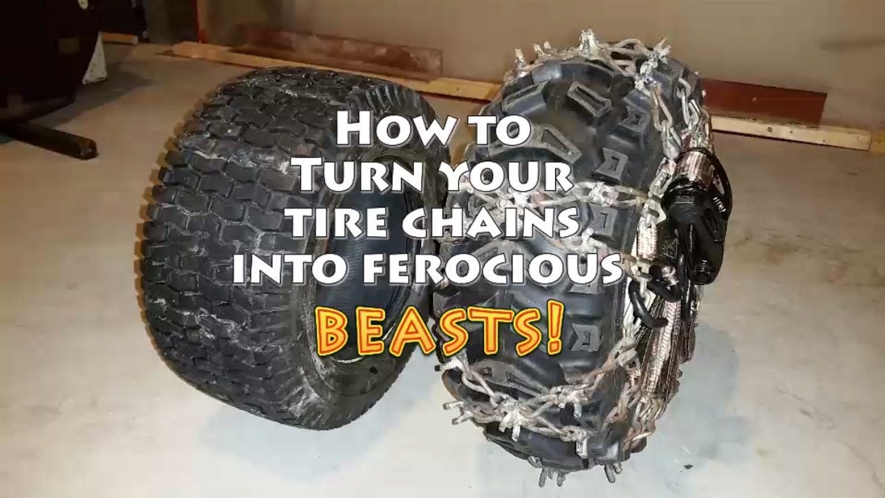 snowblower tire chains - mig welding cleats on tire chains