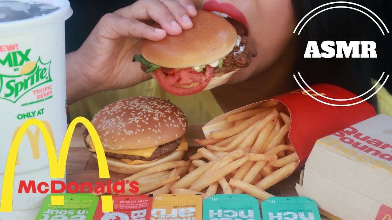 ASMR - McDonald's Quarter Pounder & Buttermilk Crispy Chicken Sandwich (No Talking)