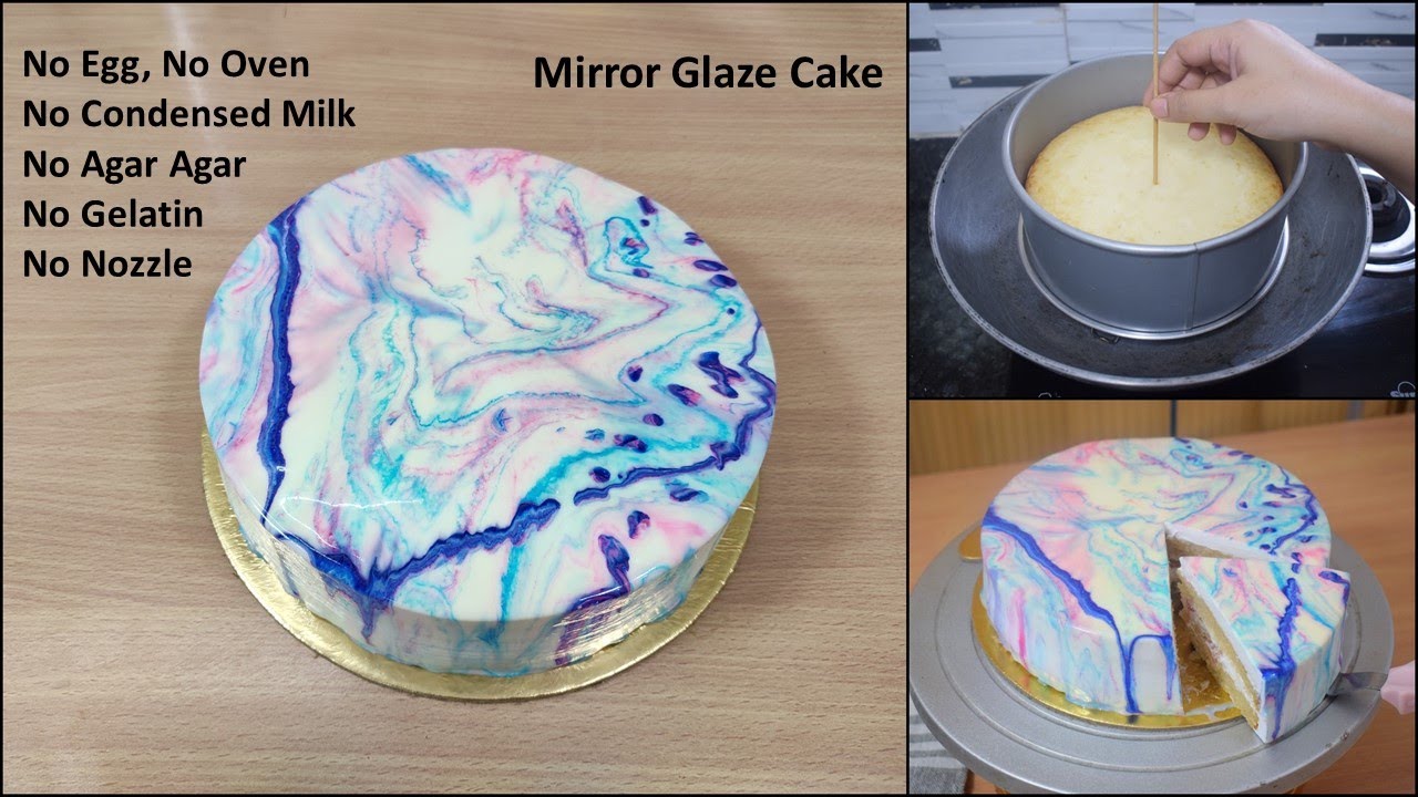 शीशे जैसा चमकता केक जरूर बनाना बना लिया तो भूल जाओगे बेकरी का खाना Eggless Mirror Glaze Cake