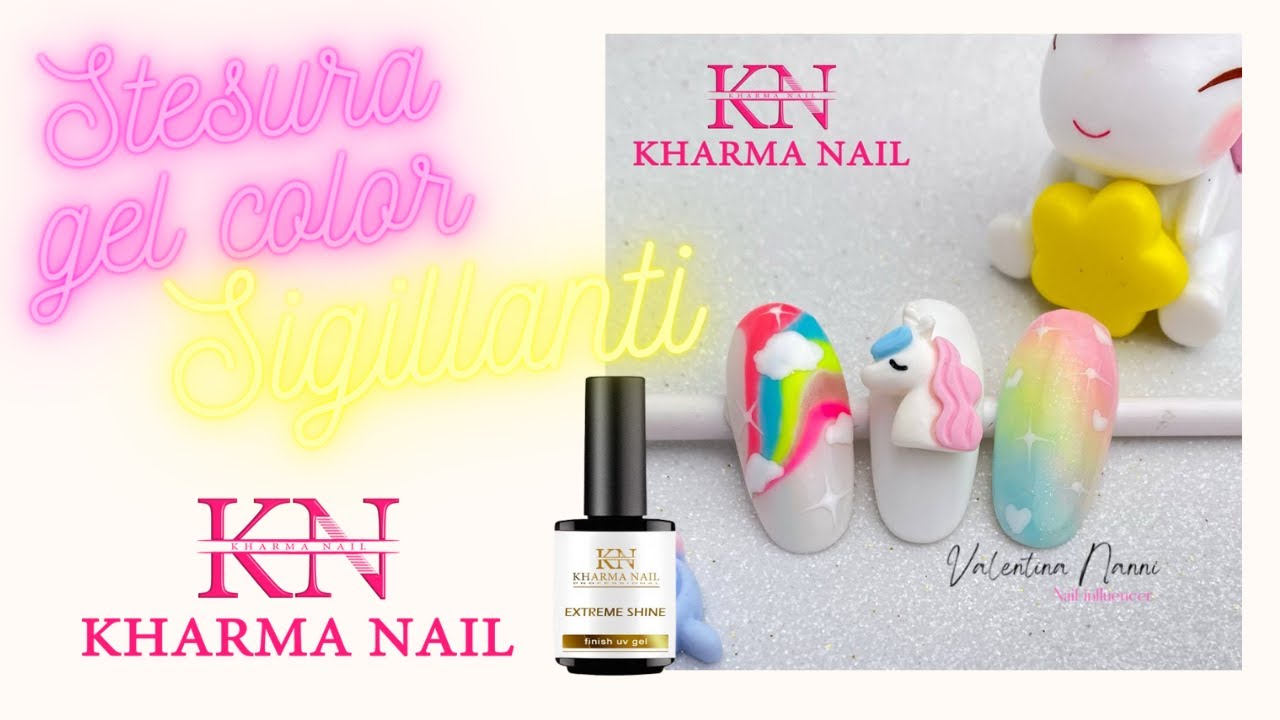 Gel color - painting- top coat Kharma nail