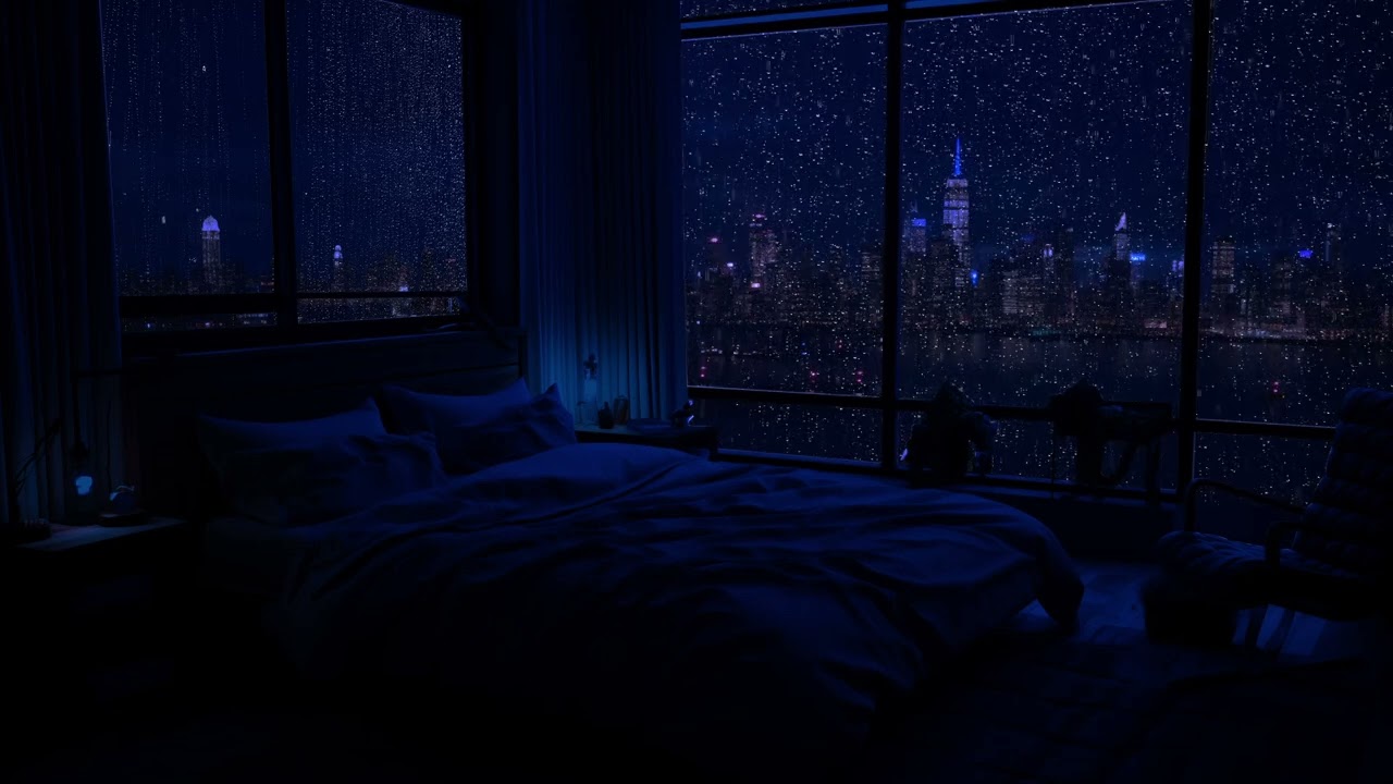 Keine Werbung - Ruhige und friedliche regnerische Nacht in der Stadt – Regengeräusche zum Schlafen 😴