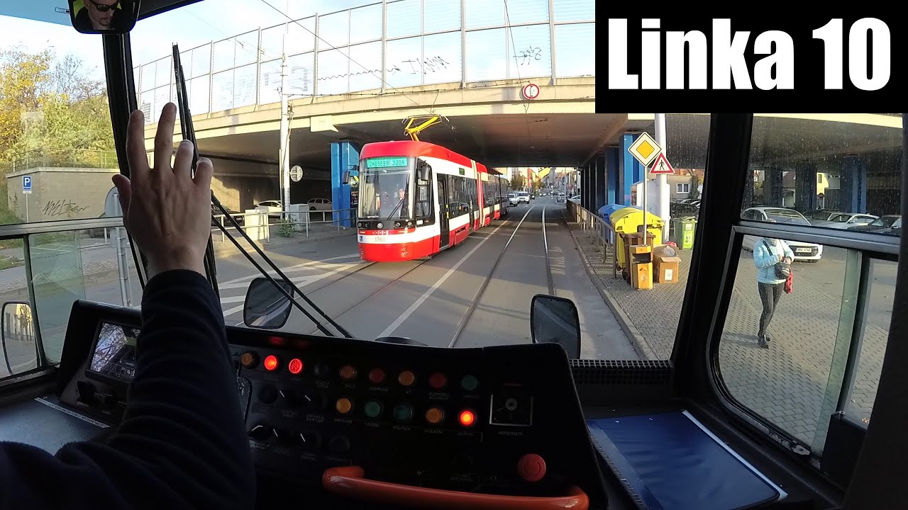 Linka 10 Brno -- Bystrc (Ečerova) - Novolíšeňská [ČKD DS 2xT6A5] [Tram Cab View]
