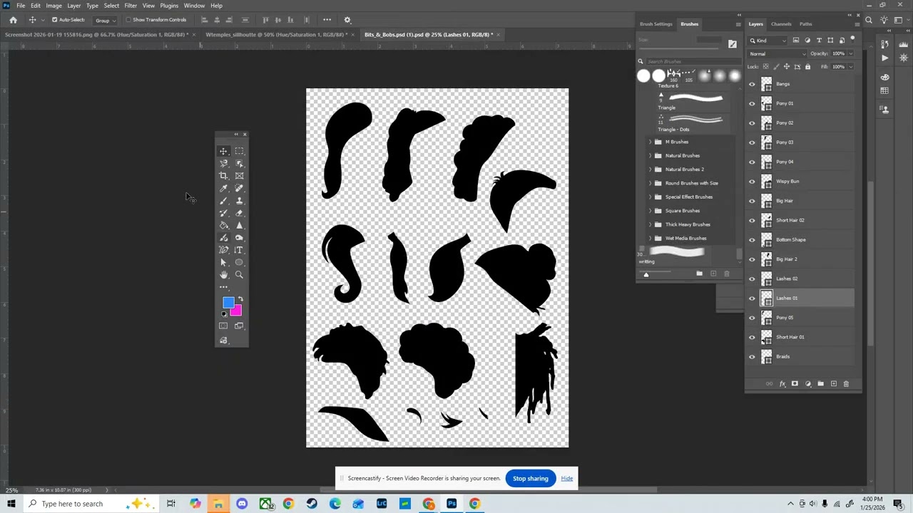 Creatina silhouette in Photoshop