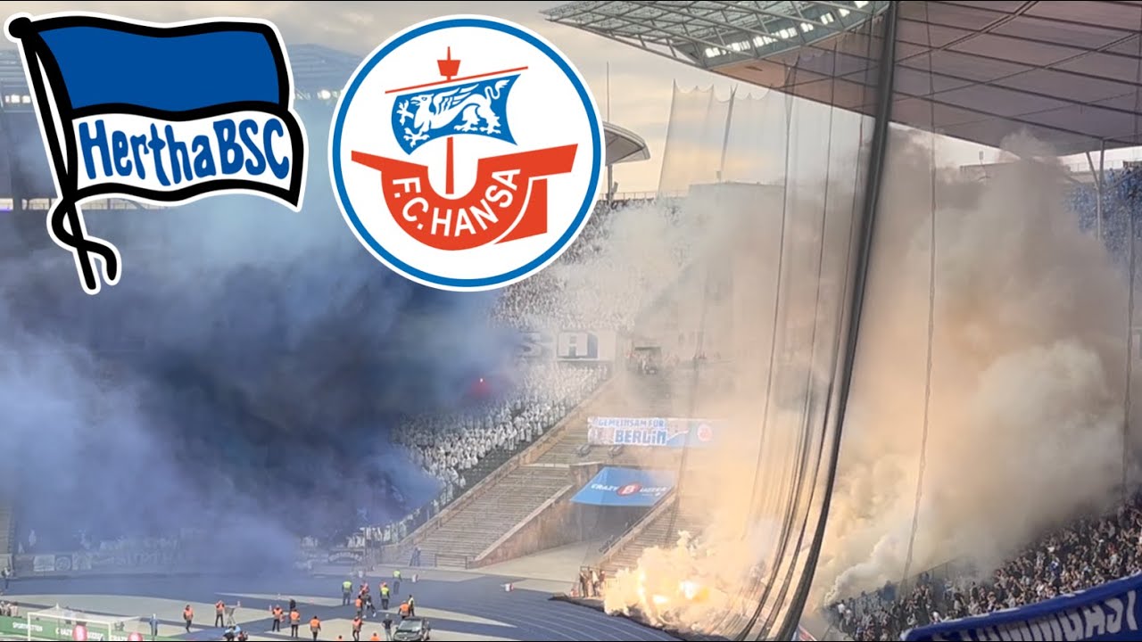 Pyro, Böller und Provokation! Hertha BSC vs Hansa Rostock Groundhopping 12.04.24