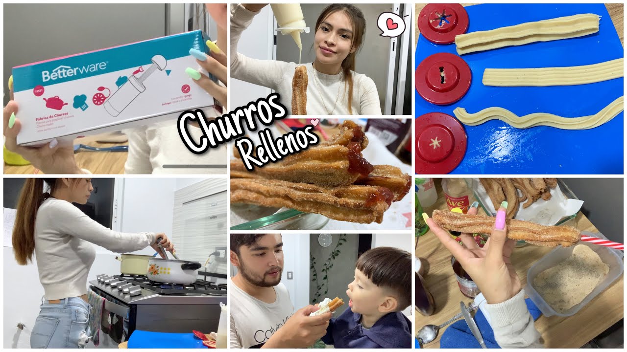 Probando la FÁBRICA DE CHURROS de BETTERWARE✨ + Churros Rellenos (Receta) | Ammy Alvarado