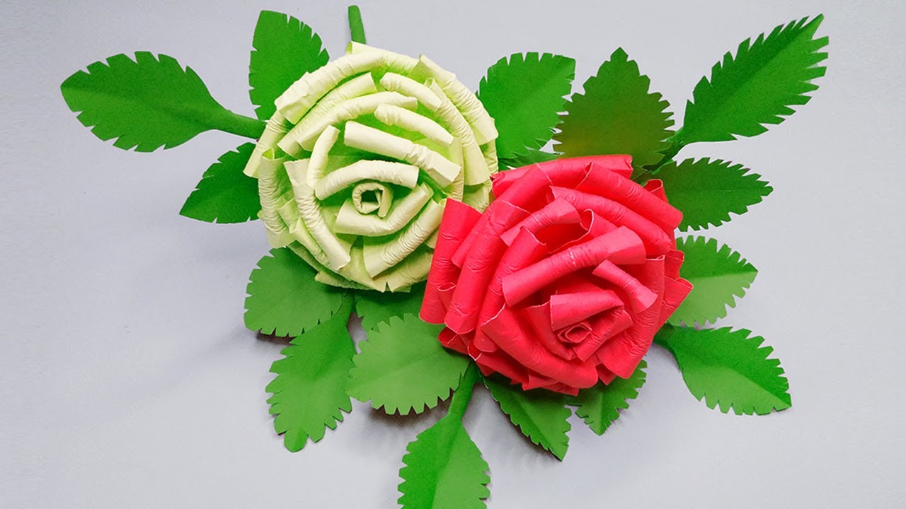 How To Make Realistic Paper Flower Rose | Easy Paper Roses | Rose Flower Making