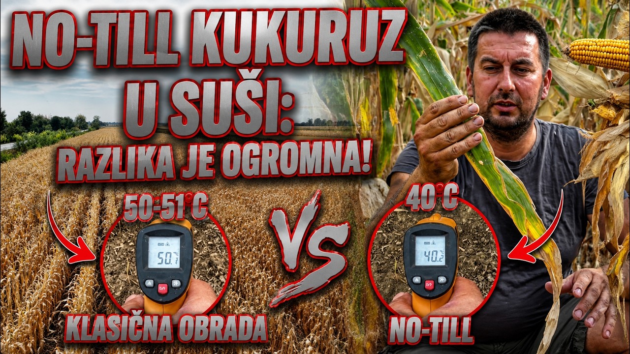 NO-TILL kukuruz u su&scaron;i: Razlika je OGROMNA! 🌽 Klasična obrada vs No-Till