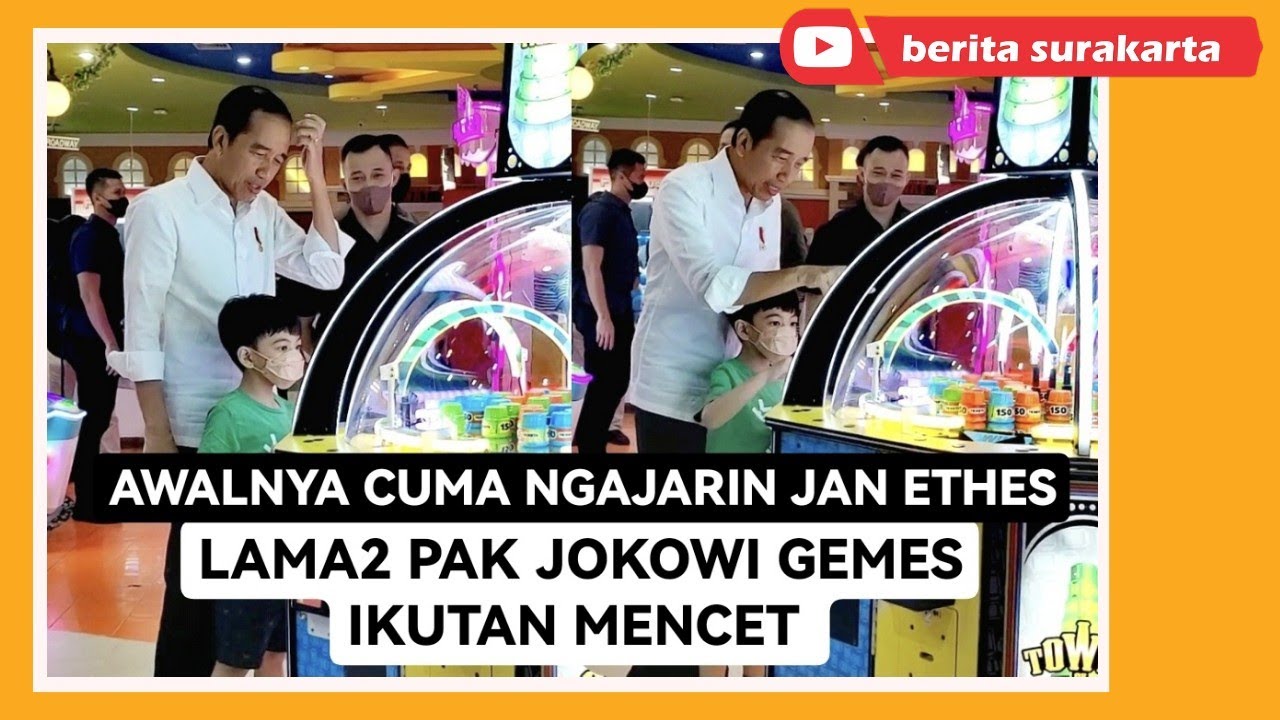 Ngakak ! Pak Jokowi Gemes Lihat Jan Ethes Main ! Awalnya Cuma Ngajarin, Lama2 Ikutan Mencet Juga