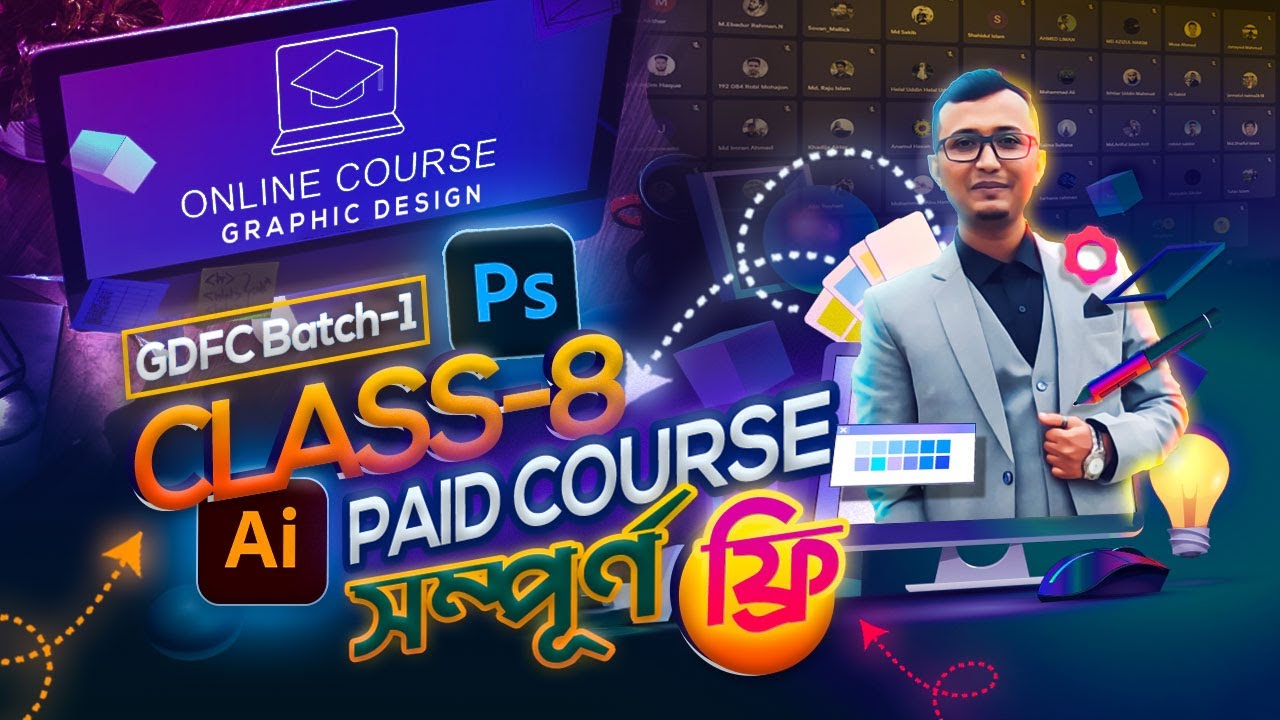 Graphic Design Online Live Class | Batch-1 | Class-8 | Photoshop | Olpo Shikhi Dot Com