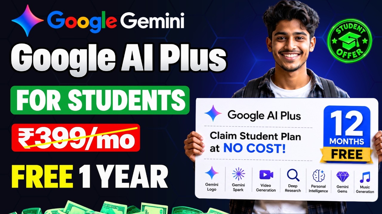 Google Gemini Student Offer 2026 🔥 | 1 Year Google AI Plus FREE | How to Claim