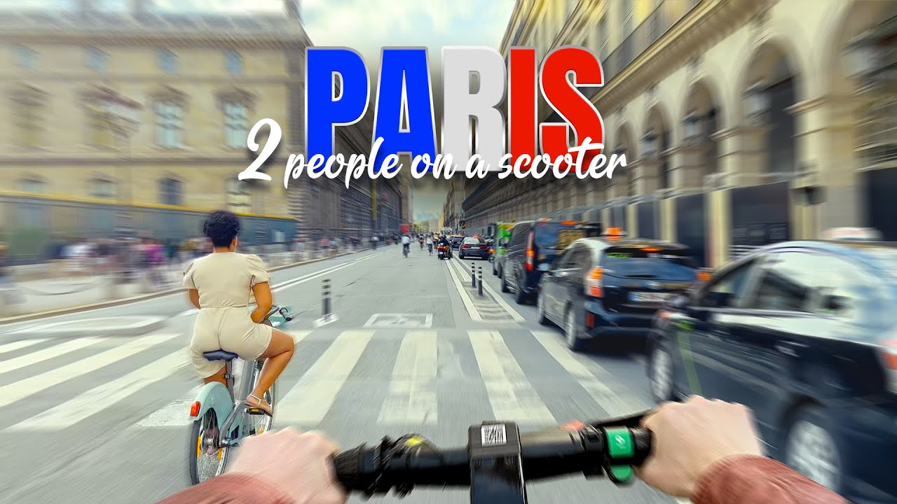 Paris 4k tour - Two on a scooter