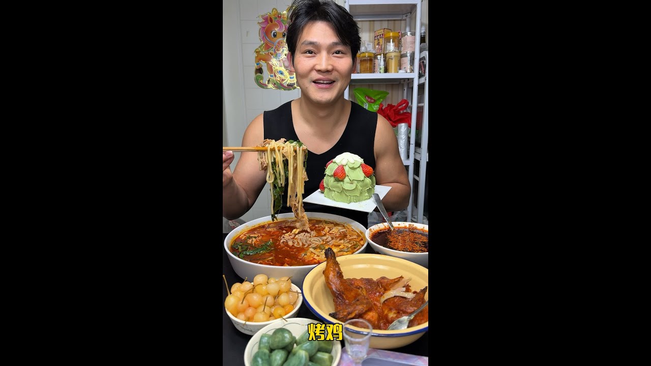 烤了只烤鸡，天冷了小酌一杯，想吃土豆粉，酸辣粉了，麻辣酸爽