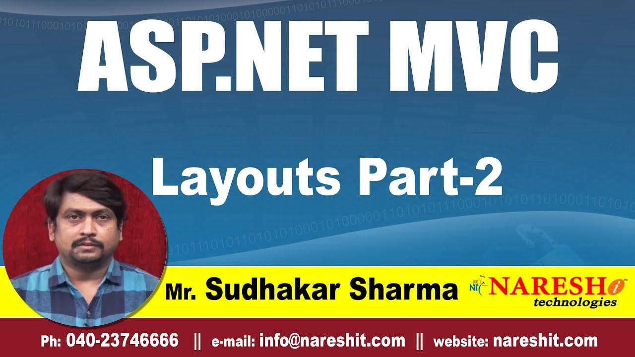 ASP.NET MVC Layouts Part-2 | ASP.NET MVC Tutorial | By Mr.Sudhakar Sharma