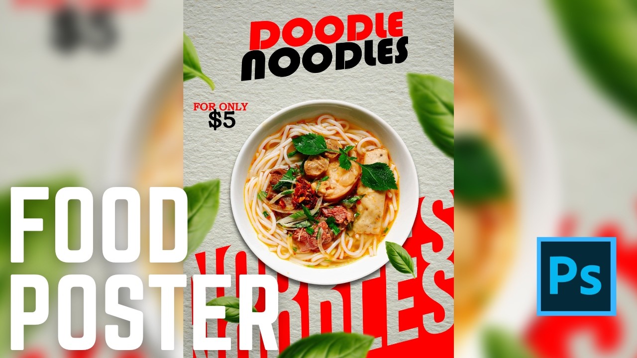 Как сделать простой постер с едой в Photoshop