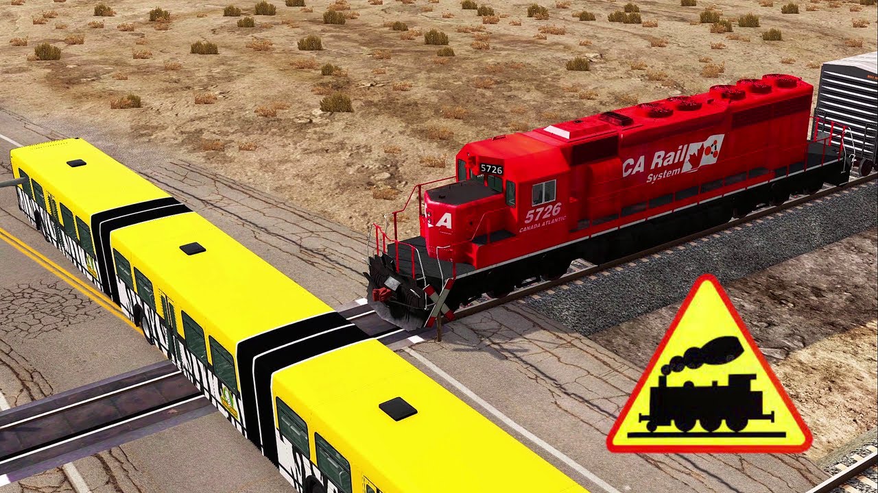 Crossing The Railroad - BeamNG Drive | Cars vs Trains #1