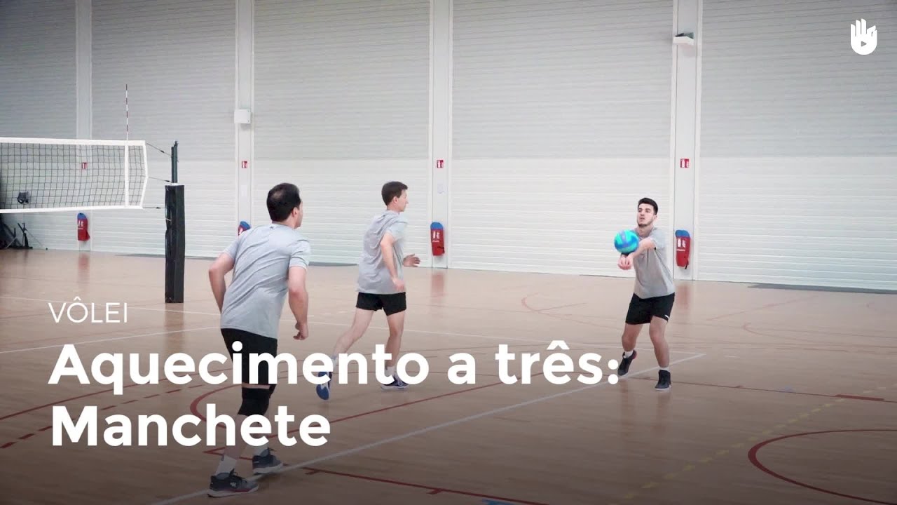 Aquecimento a três: manchete | Vôlei