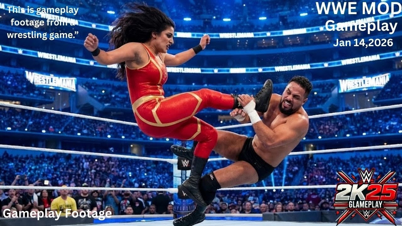 WWE 2K25 - Тама Тонга против индийской дивы | Геймплей межгендерного матча | 15 января 2026 г.