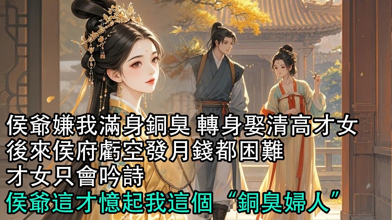 【一口氣看完】侯爺嫌我滿身銅臭，轉身娶了清高才女，後來侯府虧空發月錢都困難，才女只會吟詩，侯爺這才憶起我這個“銅臭婦人”#古言 #有聲小說 #情感故事