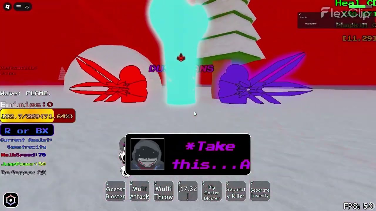 Undertale:Double would sans ops ///// Flame eye event solo and showcase 火焰之眼活動單挑跟展示