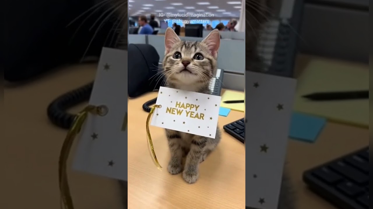Cute Kittens Wishing You A Very Happy New Year 2026..!! 