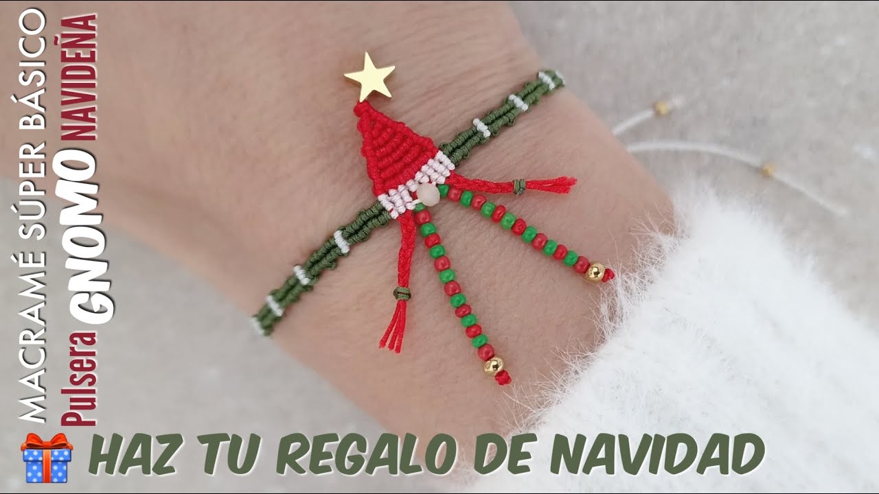 Pulsera en MACRAMÉ NAVIDEÑA🎄🎁| Pulseras FÁCIL para REGALAR EN NAVIDAD #regalosdenavidad