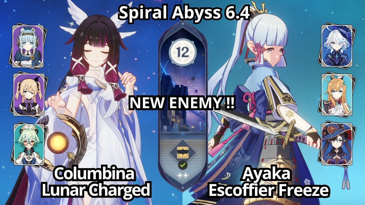 NEW !! C0 Columbina Lunar Charged & C0 Ayaka Freeze - Spiral Abyss Floor 12 Genshin Impact 6.4